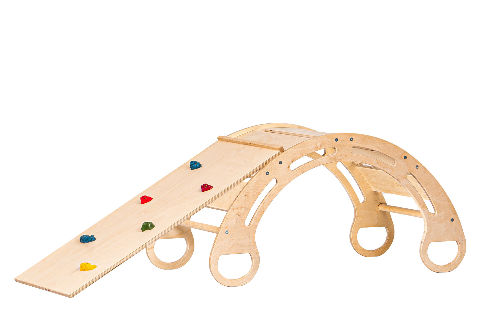 Medinis rokeris su laipiojimo čiuožykla Montessori BZW85, 85cm цена и информация | Lavinamieji žaislai | pigu.lt