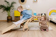 Medinis rokeris su laipiojimo čiuožykla Montessori BZW85, 85cm цена и информация | Lavinamieji žaislai | pigu.lt