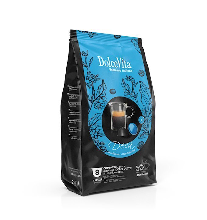 Dolce Vita kavos kapsulės Decaffeinato, 8 vnt. цена и информация | Kava, kakava | pigu.lt