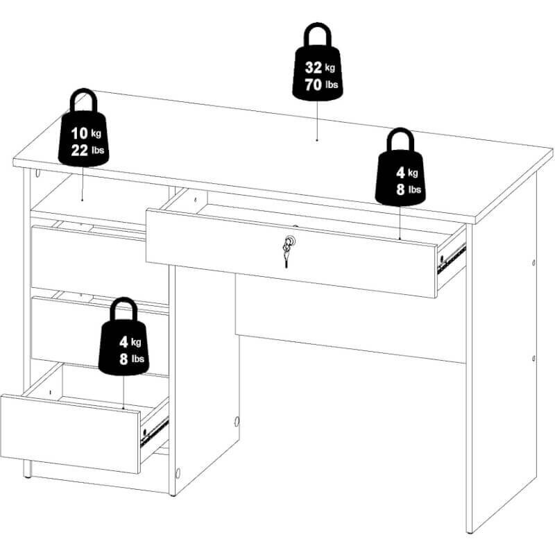 Rašomasis stalas Hickory Function 70519-hlhl, rudas kaina ir informacija | Kompiuteriniai, rašomieji stalai | pigu.lt