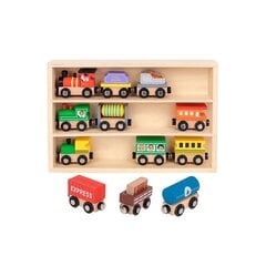 Tooky Toy Набор магнитных поездов и вагончиков из 12 предметов цена и информация | Игрушки для мальчиков | pigu.lt