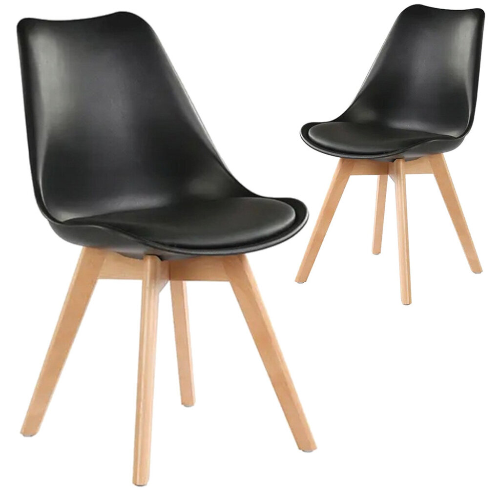 Kėdė DSW Viking su pagalve, 41x50x82 cm, juoda цена и информация | Virtuvės ir valgomojo kėdės | pigu.lt