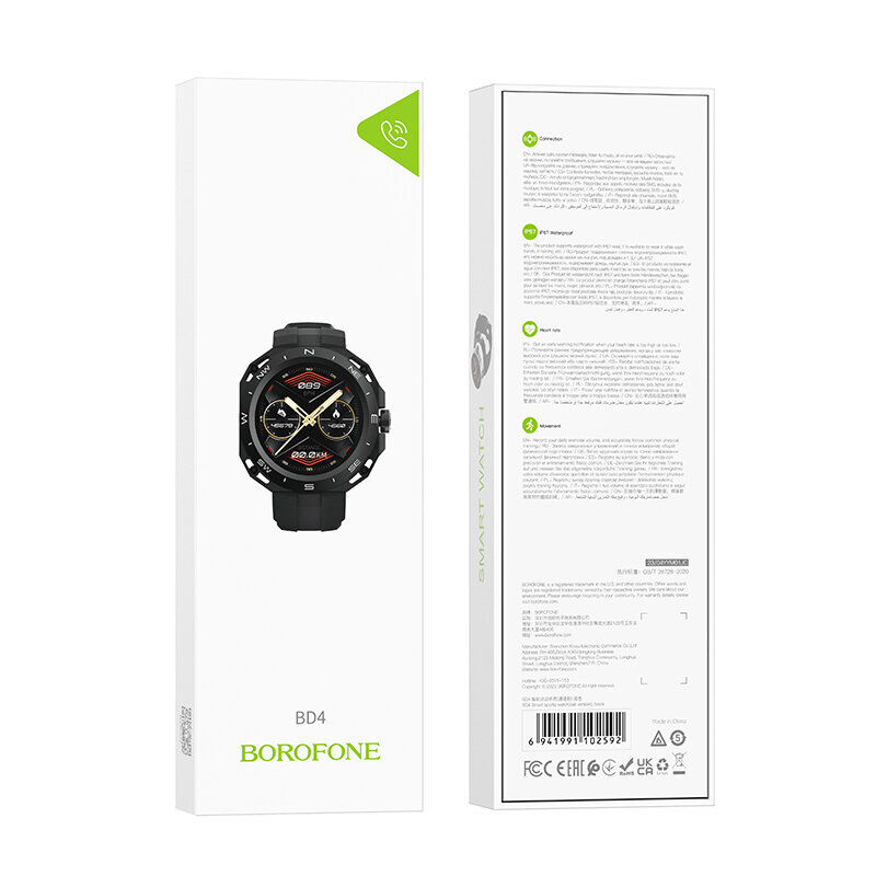 Borofone BD4 Smart Black kaina ir informacija | Išmanieji laikrodžiai (smartwatch) | pigu.lt