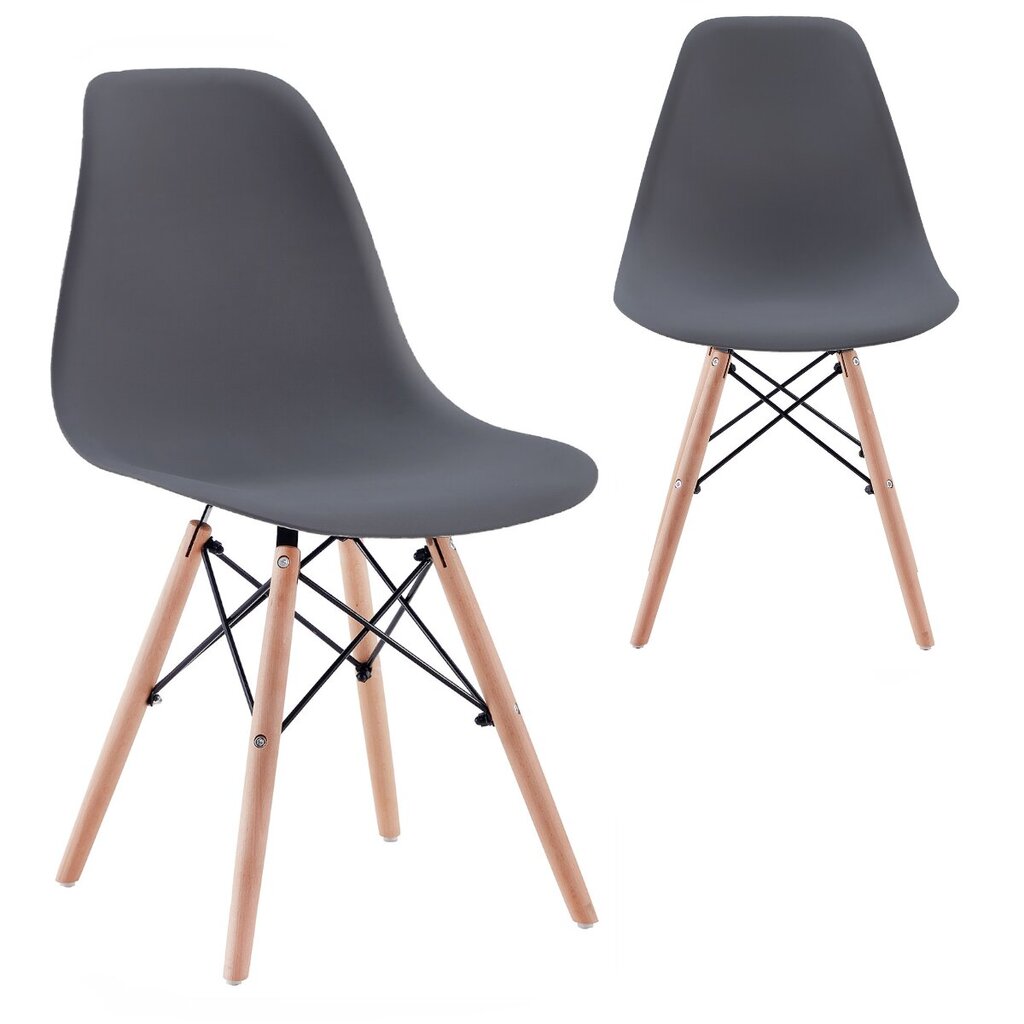 4-ių kėdžių komplektas DSW Viking, pilkas kaina ir informacija | Virtuvės ir valgomojo kėdės | pigu.lt