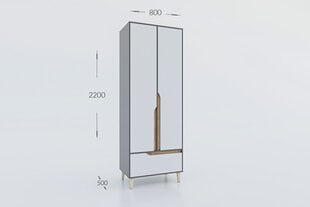 Шкаф Garant Wood, серый/белый цена и информация | Шкафы | pigu.lt