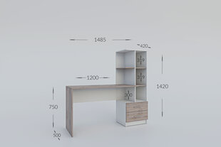 Письменный стол Garant Flex с полкой, коричневый/белый цена и информация | Компьютерные, письменные столы | pigu.lt