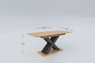 Stalas Garant Cross, 150x85x76.2 cm, rudas/smėlio spalvos kaina ir informacija | Virtuvės ir valgomojo stalai, staliukai | pigu.lt