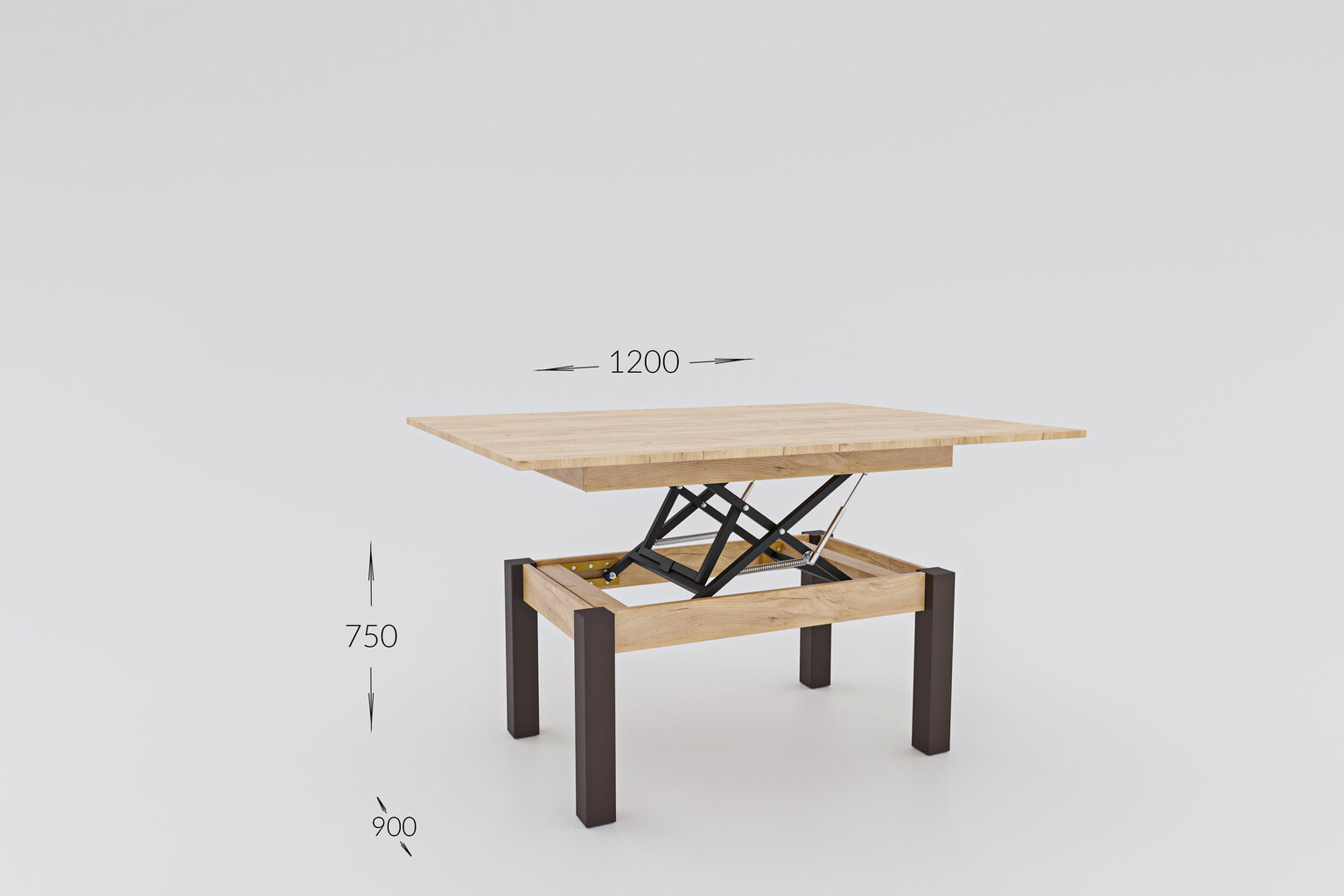 Kavos staliukas Garant Transformer, 90x60x50 cm, ruda kaina ir informacija | Kavos staliukai | pigu.lt