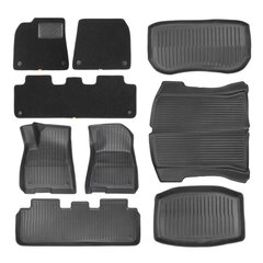 9-Piece Floor Mat for Tesla 3 Baseus T-Space Series (velvet black) цена и информация | Универсальные коврики | pigu.lt