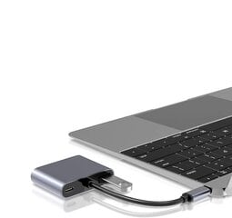 RoGer USB-C Мультимедиа адаптер HDMI 4K@30Hz / VGA 1080p / USB 3.0 / USB-C PD / Серый цена и информация | Адаптеры, USB-разветвители | pigu.lt