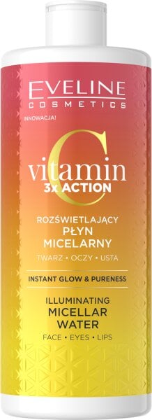 Micelinis vanduo Eveline vitamin C 3xAction, 500 ml kaina ir informacija | Veido prausikliai, valikliai | pigu.lt