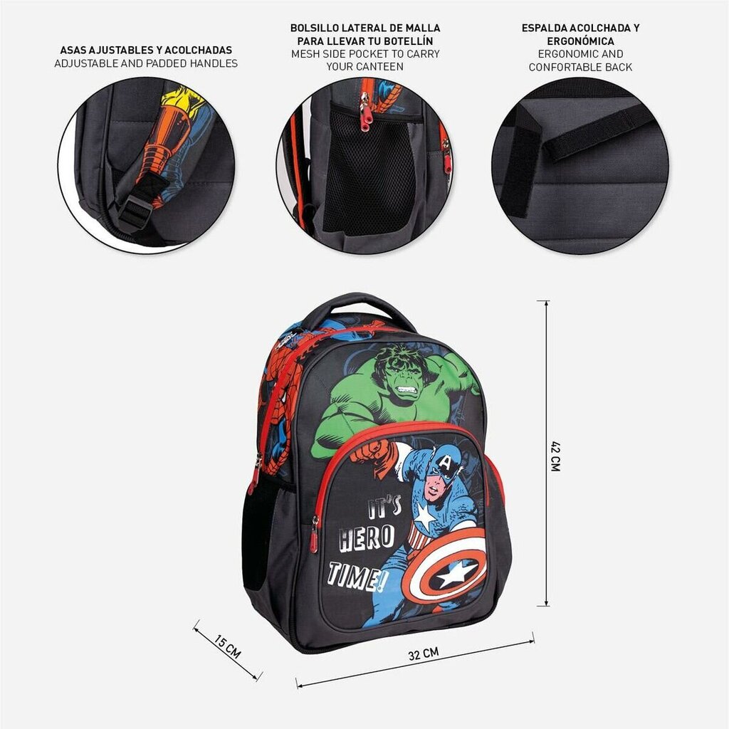 Kuprinė The Avengers, juoda kaina ir informacija | Kuprinės mokyklai, sportiniai maišeliai | pigu.lt
