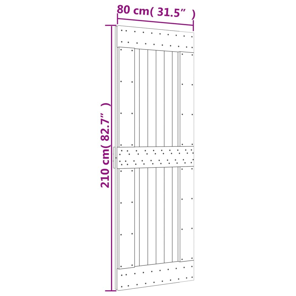 Durys, 80x210cm, pušies medienos masyvas kaina ir informacija | Vidaus durys | pigu.lt