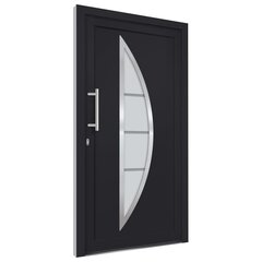 vidaXL Priekinės durys antracito spalvos 108x208cm 279216 цена и информация | Двери со стеклом LIRA, дуб сицилия, ЭКО шпон | pigu.lt