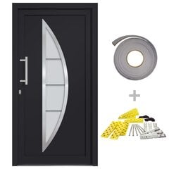 vidaXL Priekinės durys antracito spalvos 108x208cm 279216 цена и информация | Двери со стеклом LIRA, дуб сицилия, ЭКО шпон | pigu.lt