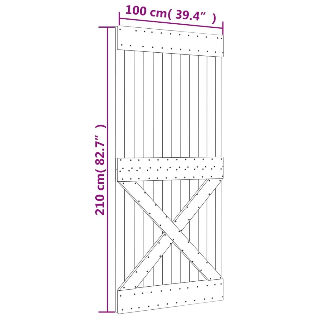 Vidaus durys vidaXL 100x210cm kaina ir informacija | Vidaus durys | pigu.lt