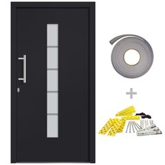 vidaXL Priekinės durys antracito spalvos 100x210cm kaina ir informacija | Lauko durys | pigu.lt