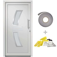 vidaXL Priekinės durys baltos spalvos 108x208cm 3057569 цена и информация | Двери со стеклом LIRA, дуб сицилия, ЭКО шпон | pigu.lt