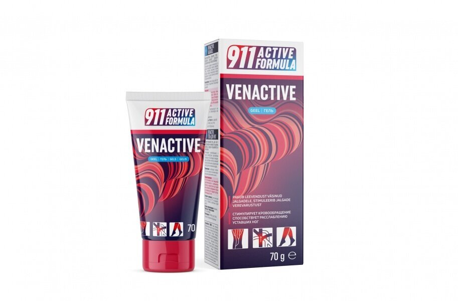 Kojų gelis 911 Active Formula Venactive, 70 g kaina ir informacija | Kūno kremai, losjonai | pigu.lt