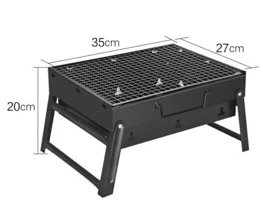 Sulankstoma šašlykinė/grilius Pirecors, 35x27cm, juodas kaina ir informacija | Kepsninės, griliai | pigu.lt
