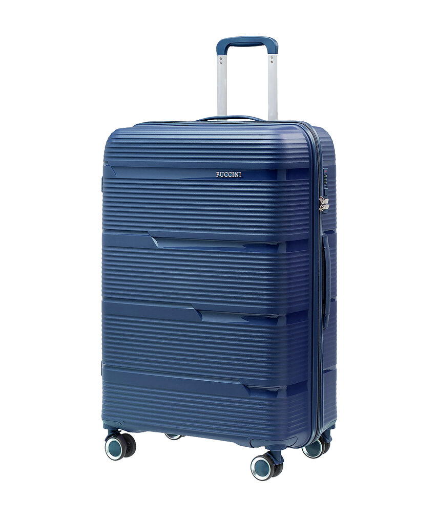 Didelis Puccini lagaminas PP023A, L, mėlynas kaina ir informacija | Lagaminai, kelioniniai krepšiai | pigu.lt