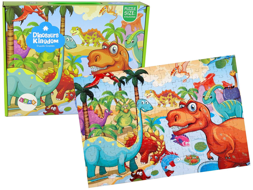 Dėlionė LeanToys Dinozaurų karalystė, 180 d. kaina ir informacija | Dėlionės (puzzle) | pigu.lt