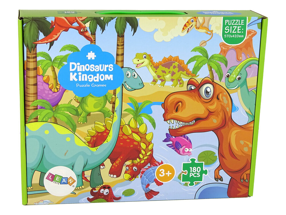 Dėlionė LeanToys Dinozaurų karalystė, 180 d. kaina ir informacija | Dėlionės (puzzle) | pigu.lt