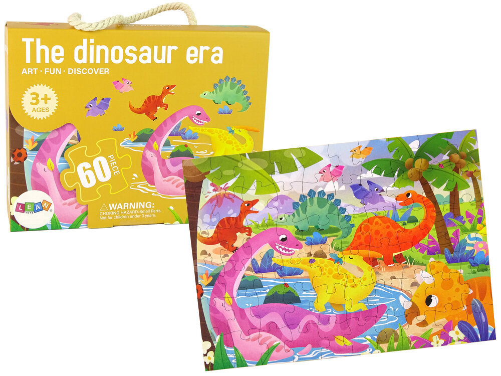 Dėlionė Lean Toys Dinozaurų amžiaus, 60 d. kaina ir informacija | Dėlionės (puzzle) | pigu.lt