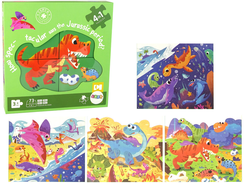 Dėlionių rinkinys Dinozaurai Lean Toys, 73d. kaina ir informacija | Dėlionės (puzzle) | pigu.lt