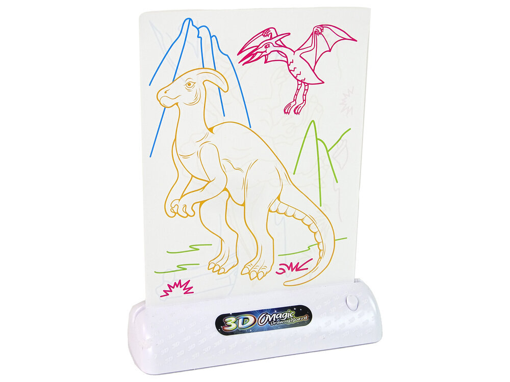 3D magiškos tapybos lentos rinkinys Dinozaurai LeanToys kaina ir informacija | Lavinamieji žaislai | pigu.lt