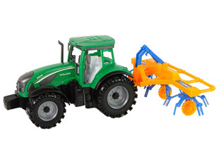 Traktorius su grėbliu Lean Toys, žalias kaina ir informacija | Žaislai berniukams | pigu.lt