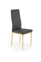 4-ių kėdžių komplektas K501, juodas/auksinis kaina ir informacija | Virtuvės ir valgomojo kėdės | pigu.lt