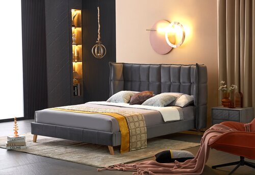 Кровать Scandino 160х200 см, серая цена и информация | Кровати | pigu.lt