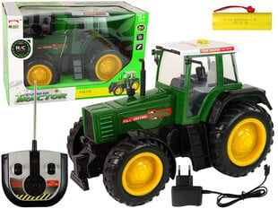 Зеленый и черный трактор с дистанционным управлением R/C цена и информация | Игрушки для мальчиков | pigu.lt