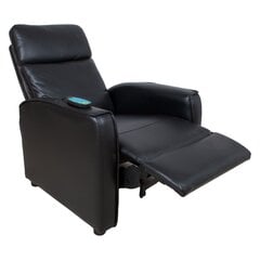 Fotelis reglaineris su masažo funkcija Stanton, juodas kaina ir informacija | Svetainės foteliai | pigu.lt