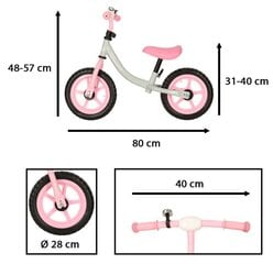 Велосипед трехколесный Fix Balance кросс-байк бело-розовый цена и информация | Балансировочные велосипеды | pigu.lt
