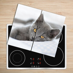 Tulup pjaustymo lentelė Pilka katė, 2x30x52 cm kaina ir informacija | Pjaustymo lentelės | pigu.lt
