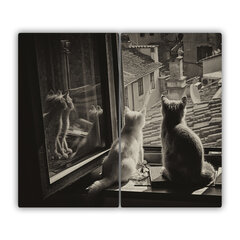 Tulup pjaustymo lentelė Katės prie lango, 2x30x52 cm kaina ir informacija | Pjaustymo lentelės | pigu.lt