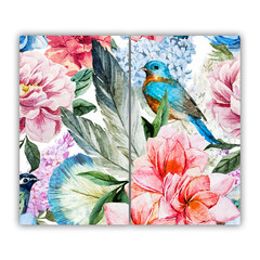 Tulup pjaustymo lentelė Gėlės ir paukščiai, 2x30x52 cm kaina ir informacija | Pjaustymo lentelės | pigu.lt