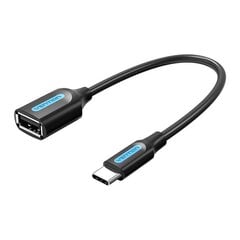 Адаптер OTG USB-C 2.0 «папа» на USB-A «мама» Vention CCSBB, 0.15 м (черный) цена и информация | Адаптеры, USB-разветвители | pigu.lt