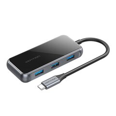 Адаптер 5 в 1 HUB Vention TFBHB USB-C — HDMI 4K, 60 Гц, 3 порта USB 3.0, PD (серый) цена и информация | Адаптеры, USB-разветвители | pigu.lt