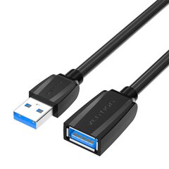 Удлинительный кабель USB 3.0, штекер USB — гнездо USB, Vention, 1 м (черный) цена и информация | Адаптеры, USB-разветвители | pigu.lt