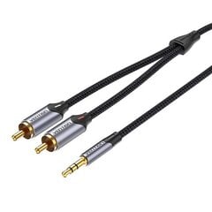 2xRCA cable (Cinch) jack to 3.5mm Vention BCNBH 2m (grey) цена и информация | Кабели для телефонов | pigu.lt