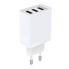 Wall charger 3x USB Vention FEAW0-EU, 2.4A, 12W (white) цена и информация | Зарядные устройства для телефонов | pigu.lt