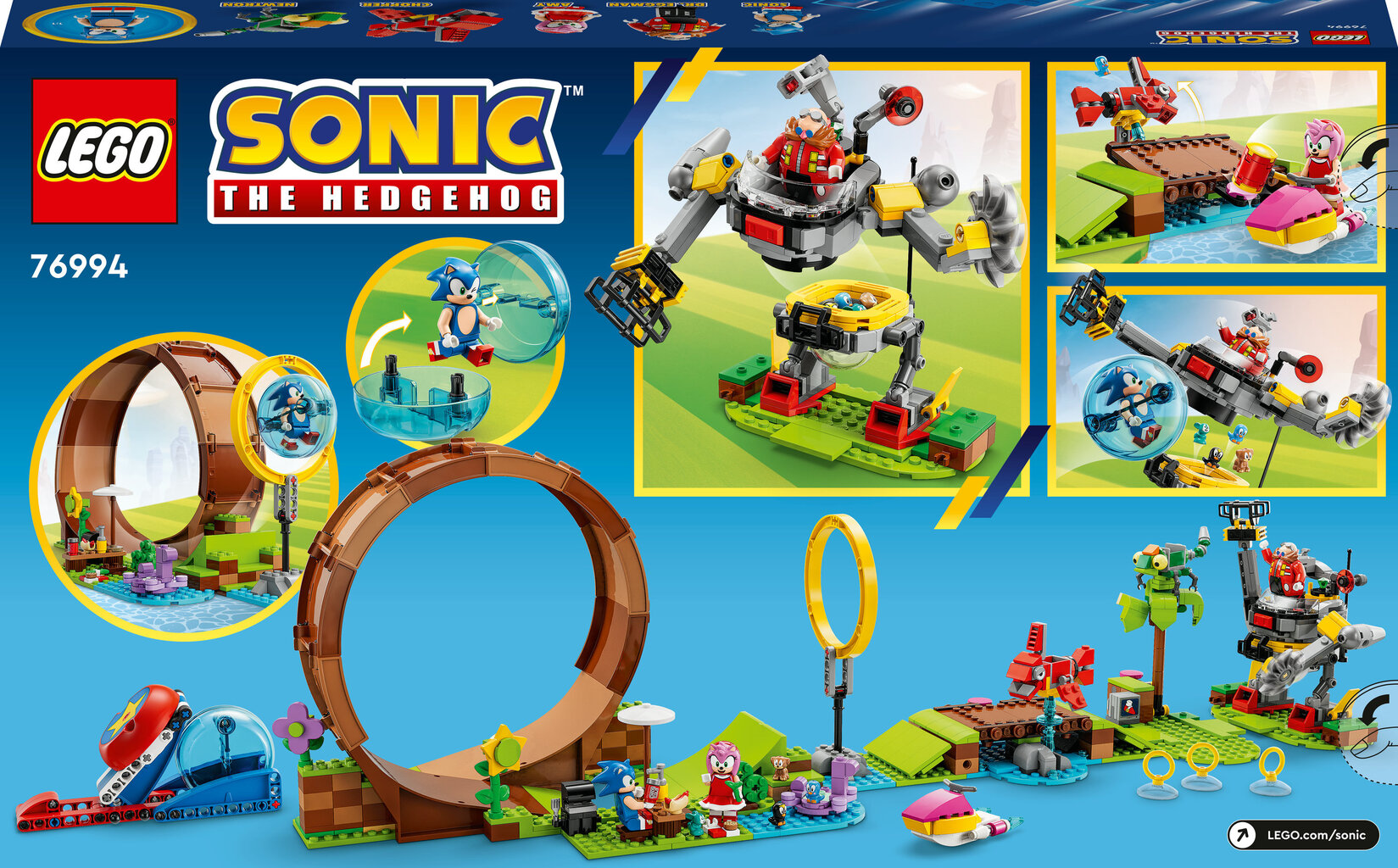 76994 LEGO® Sonic the Hedgehog Sonic Žaliojo kalno zonos kilpos iššūkis цена и информация | Konstruktoriai ir kaladėlės | pigu.lt