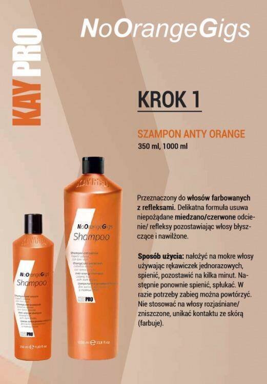 Kaukė dažytiems plaukams KayPro NonOrangeGigs, 350 ml цена и информация | Priemonės plaukų stiprinimui | pigu.lt