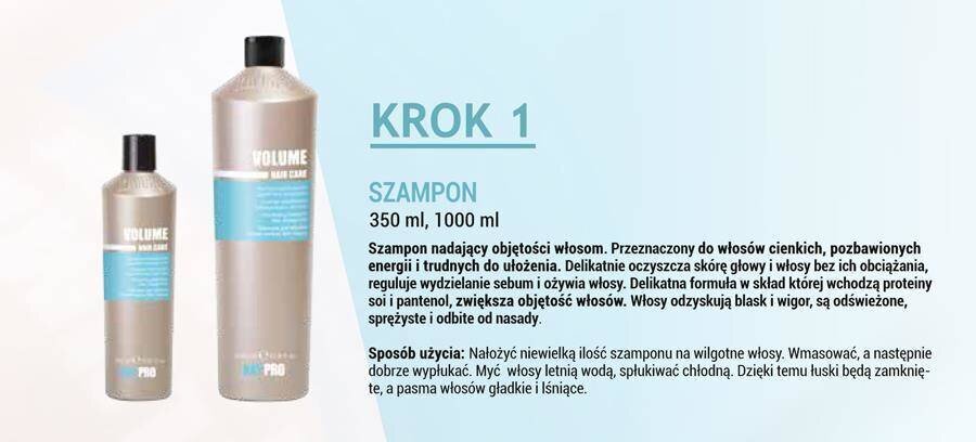 Apimties suteikiantis šampūnas ploniems plaukams KayPro, 1000 ml kaina ir informacija | Šampūnai | pigu.lt