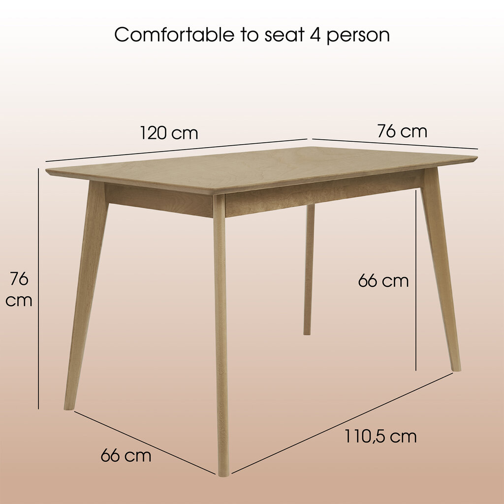 Valgomojo stalas Pegasus 120, rudas kaina ir informacija | Virtuvės ir valgomojo stalai, staliukai | pigu.lt