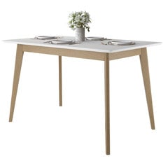 Valgomojo stalas Pegasus 120, rudas/baltas kaina ir informacija | Virtuvės ir valgomojo stalai, staliukai | pigu.lt