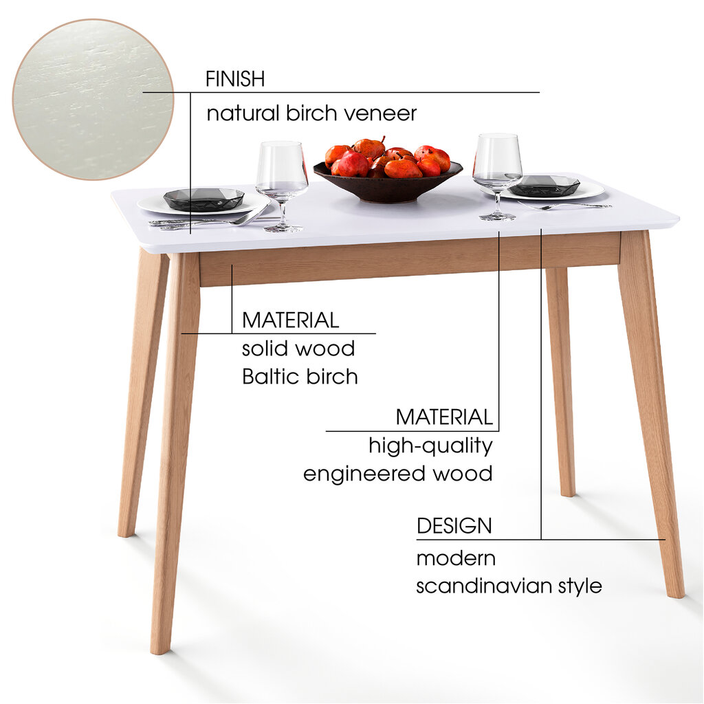 Valgomojo stalas Pegasus 102, rudas/baltas цена и информация | Virtuvės ir valgomojo stalai, staliukai | pigu.lt